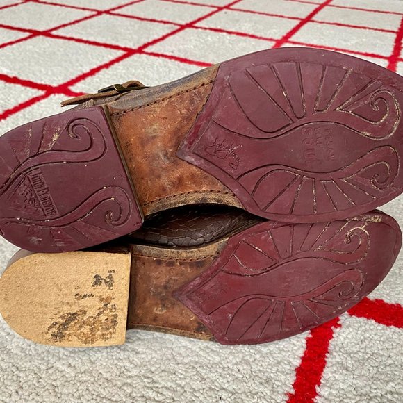 John Fluevog Brown Leather Boot with Buckle - Picture 8 of 10